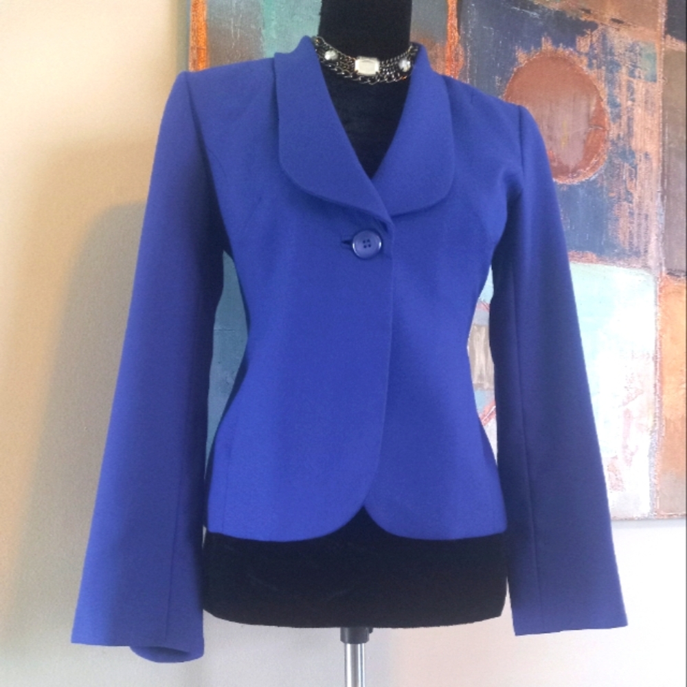 Pendleton Virgin Wool Purple Blazer Size 4 NWOT Single Button Front Closure